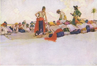 Así se dividió el tesoro, de El Libro de Piratas de Howard Pyle publicado por Harper & Bros, 1921