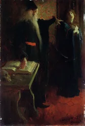 La verdad en el templo, de "La peregrinación de la verdad" de Howard Pyle