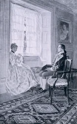 Washington y Mary Philipse, ilustración de 
