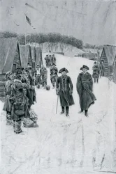 Washington y Steuben en Valley Forge, ilustración de 
