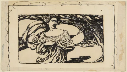 Mujer y árbol, ilustración para Horacio