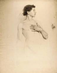 Chico desnudo, torso y cabeza