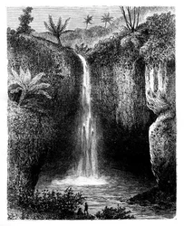 Caída del río, Tondano, Indonesia, siglo XIX