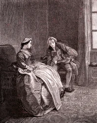 Un caballero leyendo en el siglo XVIII