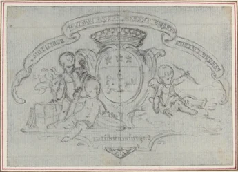Escudo de armas con tres putti