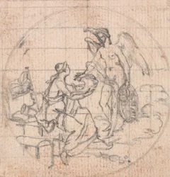 Diseño para una medalla: Figura de Britannia (?) y Fortuna (?) o Victoria (?)