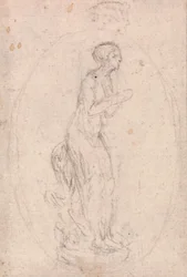 Diseño para un medallón: Figura de mujer