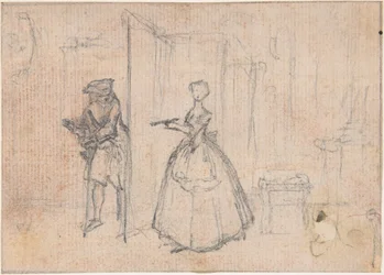 Estudio para «Engañando a su tío», viñeta grabada en «Canciones en la ópera de Flora»