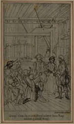 Estudio para viñeta-frontispicio de "La Partie de Chasse de Henri IV" de Colle, acto III