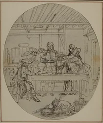 Estudio para una segunda edición, nunca publicada, de "La Partie de Chasse de Henri IV" de Colle, Acto III, Escena 10