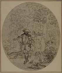 Estudio para una segunda edición, nunca publicada, de "La Partie de Chasse de Henri IV" de Colle, Acto II, Escena 11
