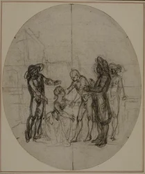 Estudio para una segunda edición, nunca publicada, de "La Partie de Chasse de Henri IV" de Colle, Acto III, Escena 11