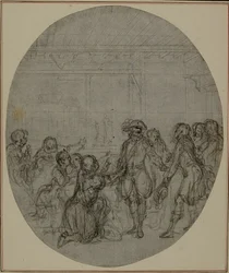 Estudio para una segunda edición, nunca publicada, de "La Partie de Chasse de Henri IV" de Colle, Acto III, Escena 13