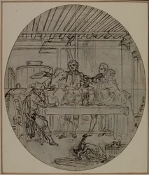 Estudio para una segunda edición, nunca publicada, de "La Partie de Chasse de Henri IV" de Colle, Acto III, Escena 10