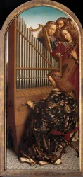 Ángel músico con Santa Cecilia, del Retablo de Gante