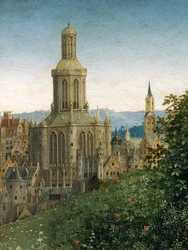 Detalle de la Adoración del Cordero Místico, del Retablo de Gante