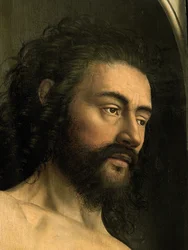 Detalle de Adán, del ala izquierda del Retablo de Gante