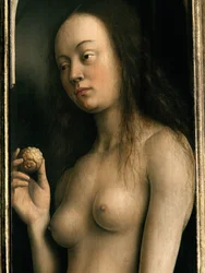 Detalle de Eva, del ala derecha del Retablo de Gante
