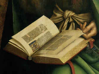 Detalle de Juan el Bautista, del Retablo de Gante