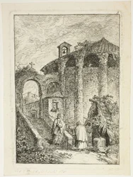 Templo antiguo, lámina cinco de Les Soirées de Rome