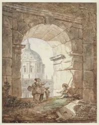 Vista de San Pedro de Roma (Capricho arquitectónico)