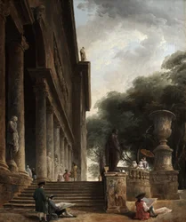 Columnata y jardines de la Villa Mancini