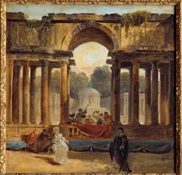 Danza y concierto en un parque. Pintura de Hubert Robert (1733-1808). Siglo XVIII. Amiens, Museo de Picardía