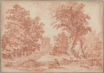Parque italiano con un templete