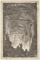 Placa 10: La Galería Antigua: una gran galería cubierta, luz entrando desde el fondo..., ca. 1763-64