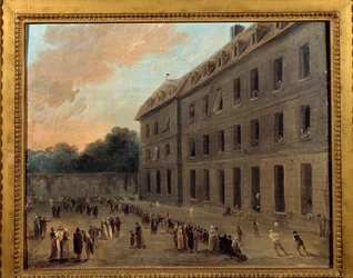 Recreación de prisioneros en Saint Lazare: la partida de balón. Pintura de Hubert Robert (1733-1808) 1794. París, Museo Carnavalet