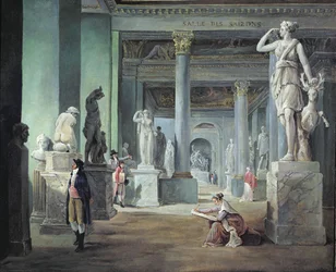 La sala de las estaciones en el Louvre, c.1802