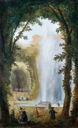 La fuente en el Bosque de las musas en el Chateau de Marly