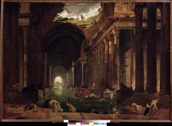 Baños termales (Thermae). Pintura de Hubert Robert (1733-1808), óleo sobre lienzo