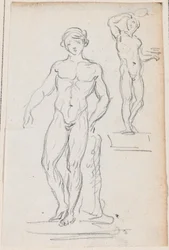 Dos estatuas de desnudos masculinos