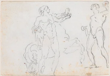Dos estudios de la estatua de Alejandro y Bucéfalo (verso)