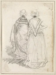 Dos Mujeres Vistas desde Atrás