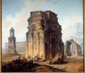 Vista del Arco de Triunfo y el Teatro de Orange