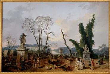 Vista del Tapis Vert de Versalles en (pintura sobre lienzo)