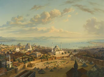 Constantinopla desde la torre de bomberos de Beyazit