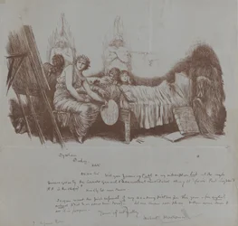 Invitación a una cena benéfica de Hubert von Herkomer a Thomas Agnew, 1877-78