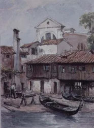 Astillero cerca de la Iglesia de San Trovaso, Venecia