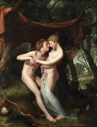 Italiano: cupido y psique en la enramada nupcial Cupido y Psique en la enramada nupcial