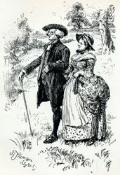 Una ilustración de El vicario de Wakefield, 1889, 1907