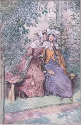 Consultemos juntos contra este caballero grasiento, ilustración de Las Alegres Comadres de Windsor, 1910