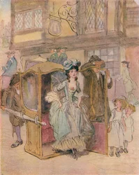 Boceto preliminar para ilustración de La escuela del escándalo, c. 1917