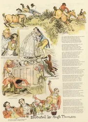Serie de ilustraciones que representan la caza de Hollydale