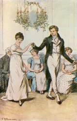 El joven terrateniente llevando a la señorita Nancy para bailar