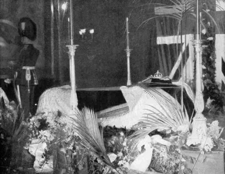 La Reina Victoria en estado en Osborne House, 1901