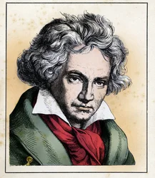 Retrato del compositor y pianista alemán Ludwig Van BEETHOVEN (1770-1827)