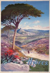 Póster publicitario de Hyeres, Provenza